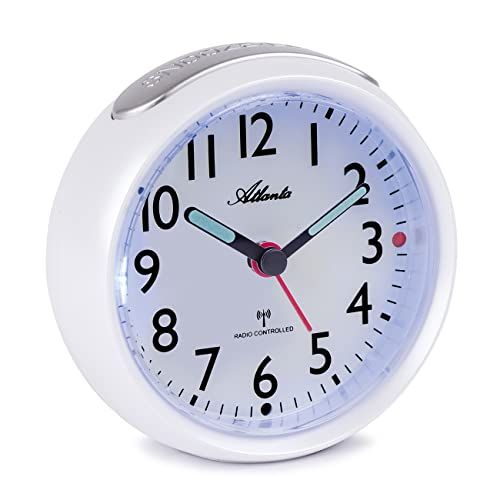 Atlanta Radiowekker zonder tikken met nachtlampje - wit - 1850-0