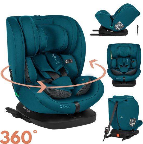 Lionelo Bastiaan - i-Size Autostoeltje 4in1 - 360° Draaibaar - ISOFIX & Top Tether - Groep 0-1-2-3 (40-150 cm) - Blauw
