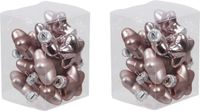 Merkloos / Sans marque Othmar Decorations Kerstornamenten - sterren - 24x st - oudroze - 4 cm - glas - kerstversiering