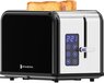 KitchenBrothers Broodrooster - Toaster - 2 Extra Brede Sleuven - Touch Display - RVS/Zwart