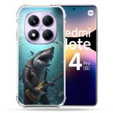 Cokitec Versterkte hoes voor Xiaomi Redmi Note 14 Pro 5G Muziek Rock Haai