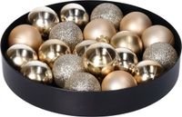 Krist+ Kleine kerstballen - 20x - kunststof - champagne - 3 cm - kerstversiering