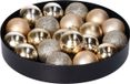 Krist+ Kleine kerstballen - 20x - kunststof - champagne - 3 cm - kerstversiering