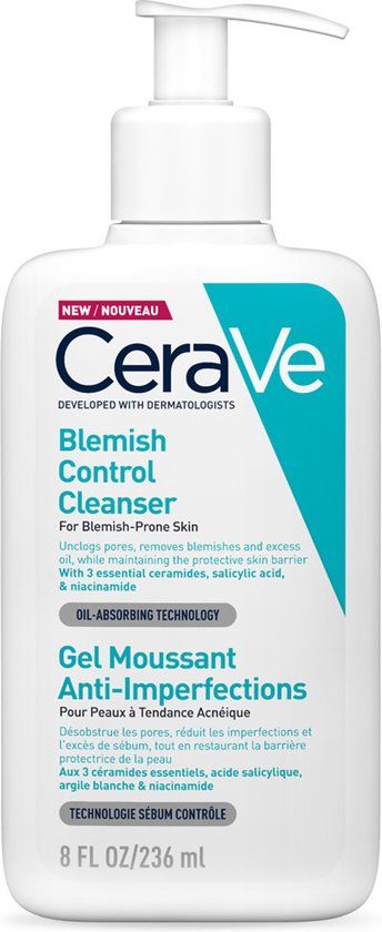 CeraVe Anti-Onzuiverheden Reinigingsgel - 236ml - Voor Onzuivere Huid met Acne - 2% Salicylzuur