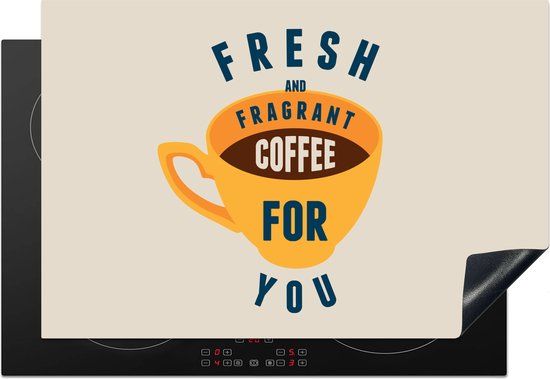 KitchenYeah® Inductie beschermer 78x52 cm - Koffie - Vintage - Inductie kookplaat accessoire