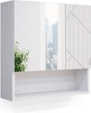 Vicco Irma Badkamerspiegelkast – 54 x 55 cm Wit Hoogglans