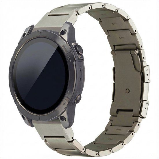 Accezz Mat Titanium bandje - Garmin 22 mm aansluiting - Titanium