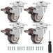 Roulettes pivotantes robustes - Roulettes pivotantes avec frein - Roulettes de meubles - Jeu de 4 roulettes pivotantes - Roues en caoutchouc - Capacité de charge 272 kg