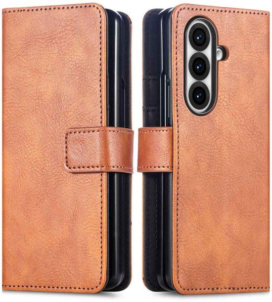 imoshion Hoesje - Geschikt voor Samsung Galaxy Z Fold 7 - Luxe Bookcase - Bruin