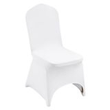 VEVOR 50 stuks stoelhoes bruiloft spandex witte stoelhoezen stretch stof verwijderbare wasbare beschermende hoezen, voor bruiloften banketten ceremonie (gebogen, 50 stuks)