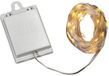 Konstsmide Lichtketting Druppel | 80 Lichtpunten Extra Warm Wit | 7,9m, Spacing 10cm | 1,6W, 1,5V | Timer, Multifunctie, Transparant, Batterij, Buiten