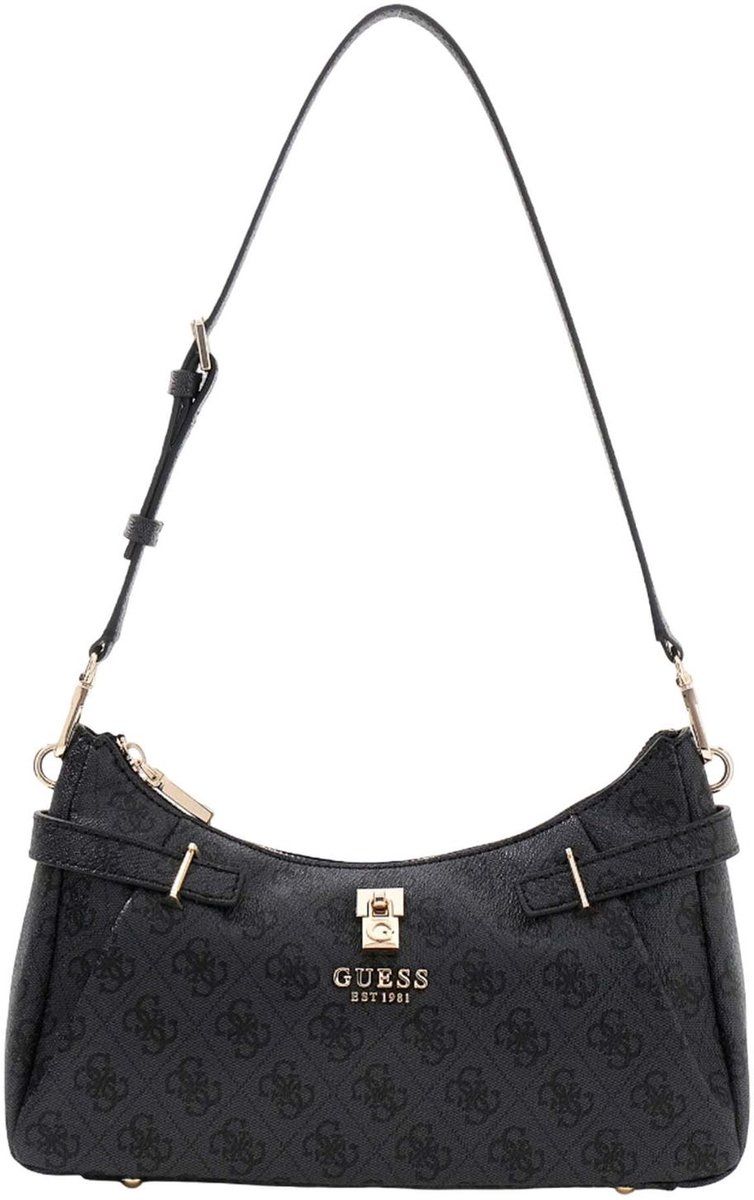 GUESS Yesba Shoulder Bag Coal Logo donkergrijs