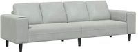 vidaXL Woonkamerbank Lichtgrijs Polyester 250 x 77 x 76 cm