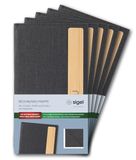 SIGEL RM220/5 Rekenmap Thank You, 5-pack, duurzame en waterafstotende omslag, donkergrijs/beige met linnenstructuur, kunststof en bamboe