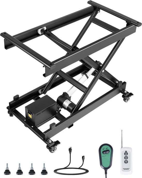 Vevor Elektrische Heftafel Schaarheftafel Hefplatform Schaarlift 150kg Zwart 76x44cm