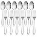 Omgoods - Set de 12 fourchettes et cuillères en acier inoxydable
