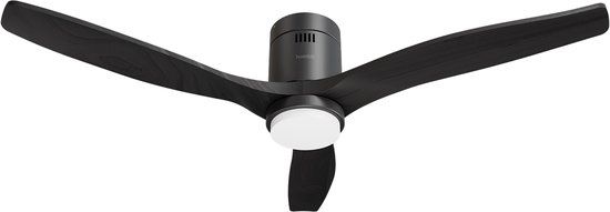Hombli Slimme Plafondventilator met verlichting - Ø132 cm - Incl. Afstandsbediening - Zwart & Zwart Hout