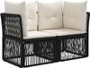 vidaXL Banc de jardin 2 places noir poly rotin
