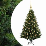 vidaXL Kunstkerstboom met kerstbal 150 cm 150 LED's Warmwit