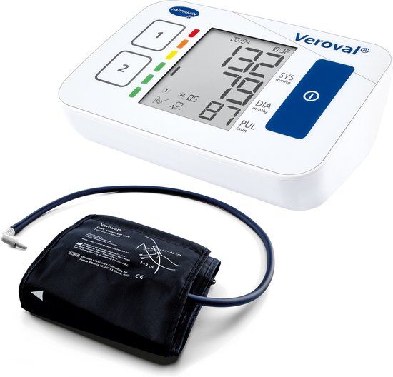 Veroval Compact Bovenarm Bloeddrukmeter - Meet Gemiddelde Bloeddruk, Ochtendhypertensie en Hartslag