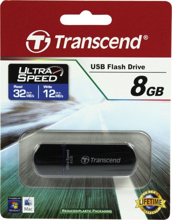 Transcend JetFlash 600 8GB USB-stick - Zwart