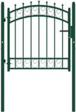 vidaXL Stalen Groene Tuinpoort met Speerpunten Tuinpoort - Metalen Poort - Tuingrens - Privacy Scherm - Toegangspoort