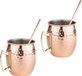 Cosy&Trendy Set van 6x Cocktailbekers/cocktailglazen koper Moscow Mule 500 ml met drinkrietjes