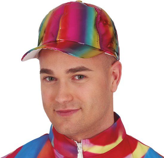 Guirca Glitter Baseball Cap - Multi Colour Metallic - Adult Costume Accessory