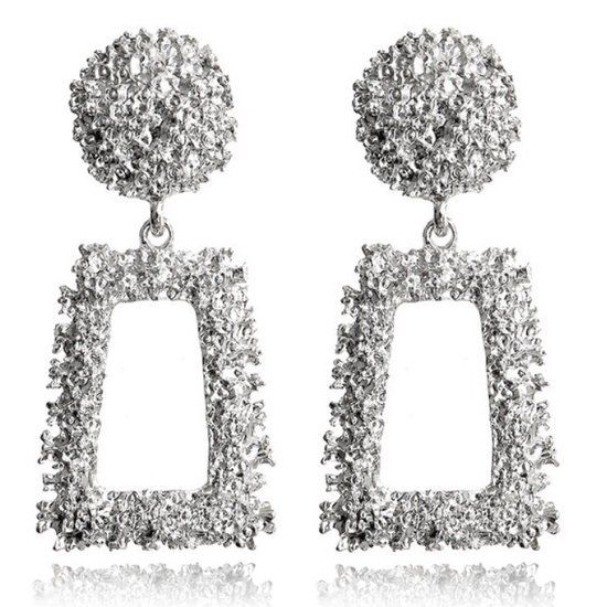 Cilla Jewels Lookinggoodtoday Cilla Chunky Geometrische Oorbellen - Silver