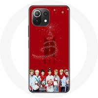 Maniacase Hoesje voor Xiaomi Mi 11 Lite BTS Bangtan Boys Rode Achtergrond Kerstcadeau 2023