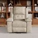 Canapé Relax Beige 106x102x93 cm - Massage électrique avec 8 points de vibration et chauffage lombaire, inclinable avec repose-pieds
