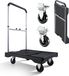 Chariot plateforme - Chariot de transport pliable - Capacité de charge 150 kg - Plateau de chargement antidérapant - Poignée réglable - Roulettes pivotantes - Dimensions 68 x 49,5 x 115 cm