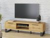 HALO meuble TV hifi 2 portes 2 compartiments de rangement chêne wotan