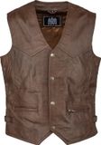 Urban 5884® Billy Leren Vest Heren Donker Bruin Lamsleer Gewaxt Maat 3XL