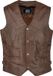 Urban 5884® Billy Leren Vest Heren Donker Bruin Lamsleer Gewaxt Maat 3XL