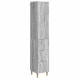 vidaXL Kastenset 2 st 33 x 34,5 x 90 cm Bewerkt hout Grijs Sonoma