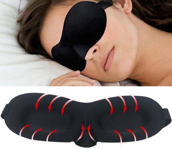 HaverCo Gezichtsmasker warmte masker slaapmasker rustmasker Zwart