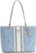 GUESS Noelle II Tote Schoudertas Denim Logo Lichtblauw