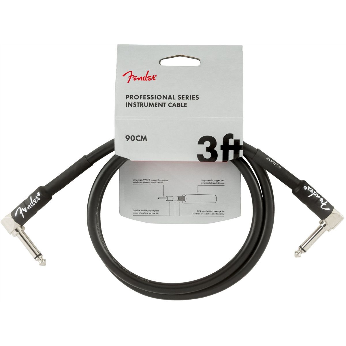 Fender Professional Series Black patchkabel 90 cm