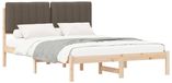 vidaXL Bedframe with Padded Headboard Taupe 135 x 190 cm