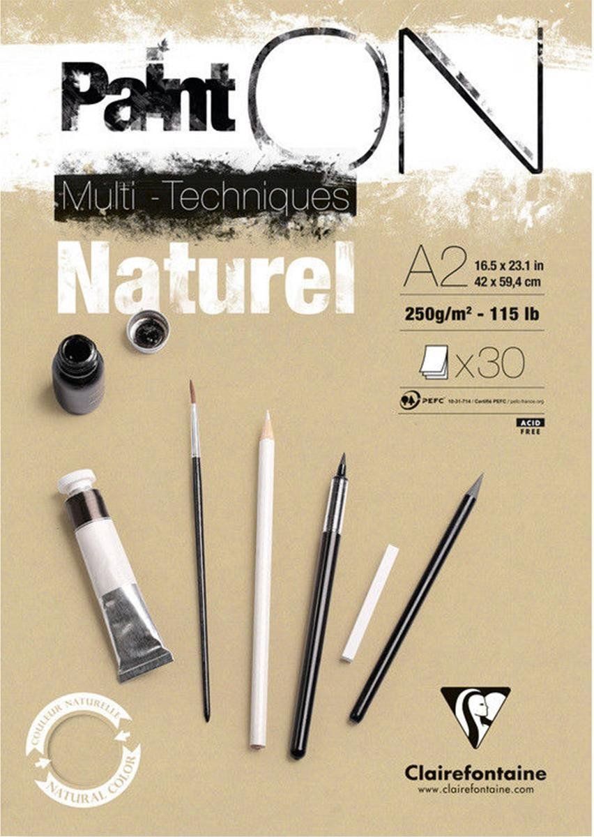 Clairefontaine Painton multifunctioneel blok - A2 - 250 g - 30 vellen - naturel