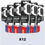 Colgate Tandenborstel SlimSoft Charcoal - 12 x - Voordeelverpakking