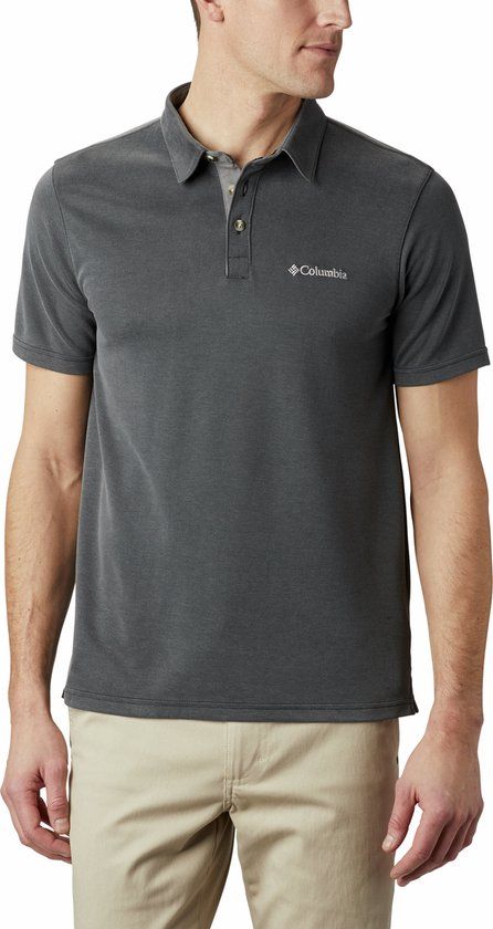 Columbia Nelson Point Polo Sportpolo casual - Maat M - Mannen - grijs