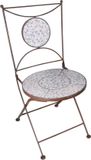 Esschert Design Stoel aged ceramic blauw