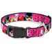 Buckle-Down Batgirl Bubble Letters met sterren roze/wit plastic clip kraag, medium/11-17"