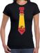 Bellatio Decorations Verkleed shirt voor dames - stropdas Spanje - zwart - supporter - themafeest XL