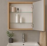 Deftrans Salsa Serie - Hangende Badkamerkast met Spiegel - 60x60 cm - Dąb Craft