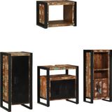 vidaXL Badkamermeubel Set 4-delig Veelkleurig en Zwart