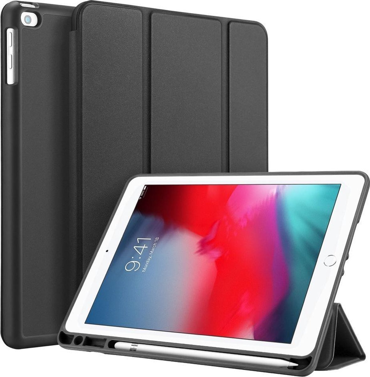 Accezz Smart Silicone Bookcase iPad (2018) / (2017) / Pro 9.7 / Air (2) tablethoes - Zwart