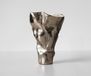 DELIFE Vase Mimoro B28 x T24 x H38 cm Aluminium Platin Opal Handgemacht